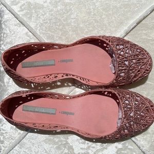 Melissa + Campana Papel Glitter Pink Jelly Flat Shoes